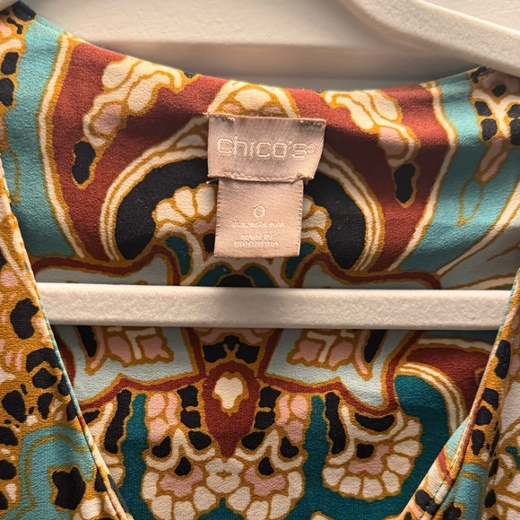 Chicos Bohemian Teal and Brown Dress - Picture 4 of 6